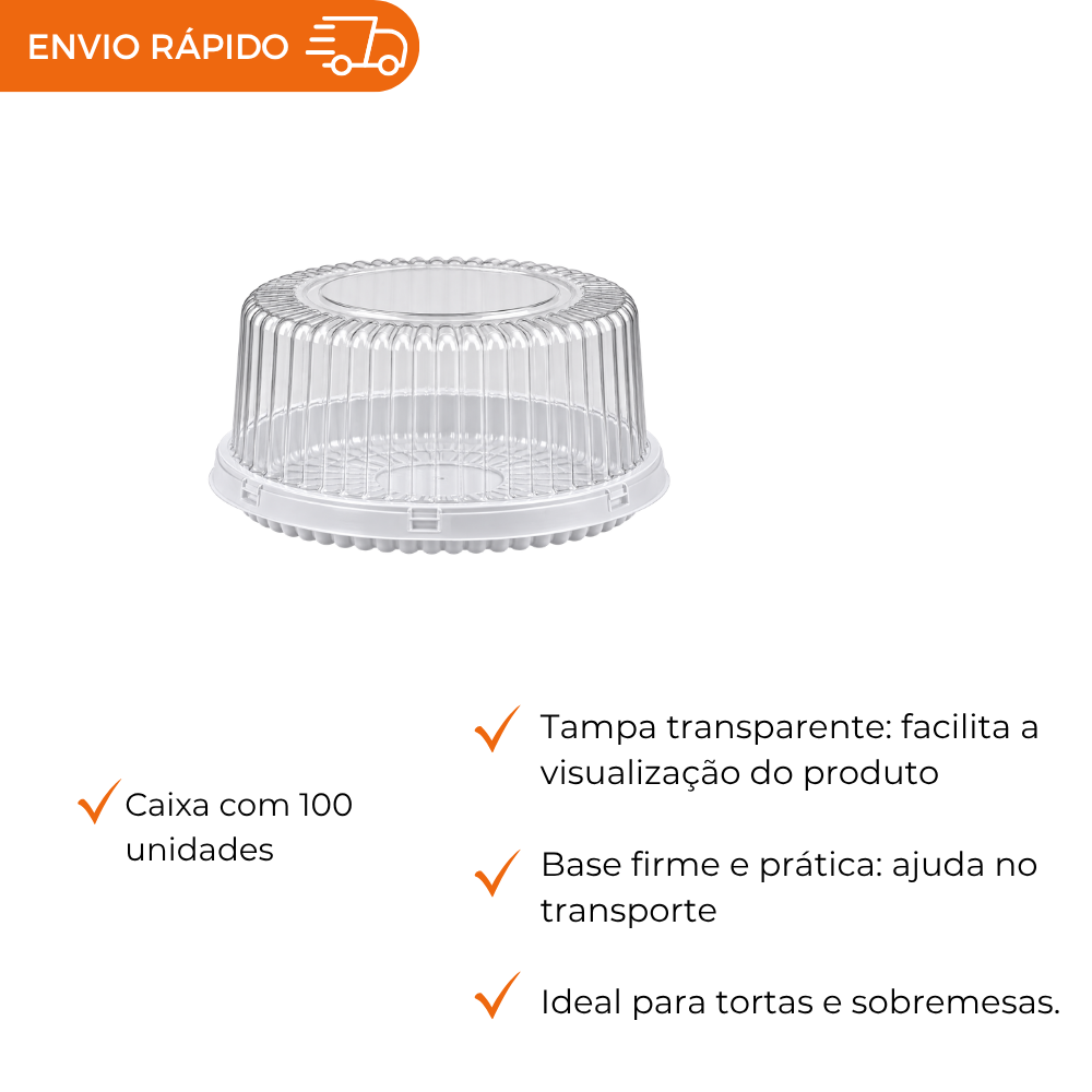 EMBALAGEM PET TORTA MINI BR - D 32B - CX C/100