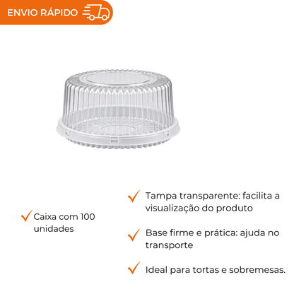 EMBALAGEM PET TORTA MINI BR - D 32B - CX C/100
