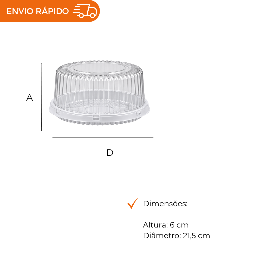 EMBALAGEM PET TORTA MINI BR - D 32B - CX C/100