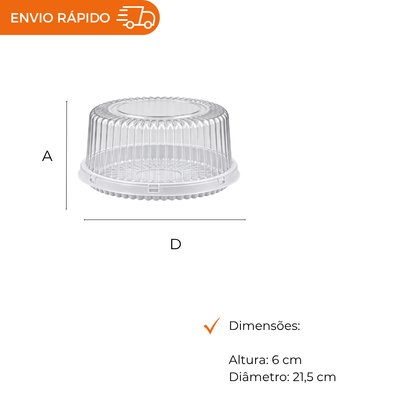 EMBALAGEM PET TORTA MINI BR - D 32B - CX C/100