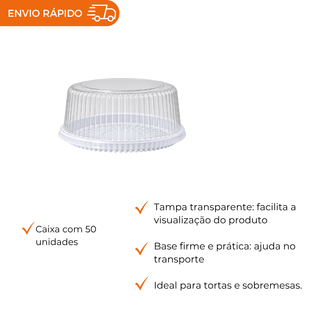 EMBALAGEM PET TORTA MINI BR - D 50M - CX C/50
