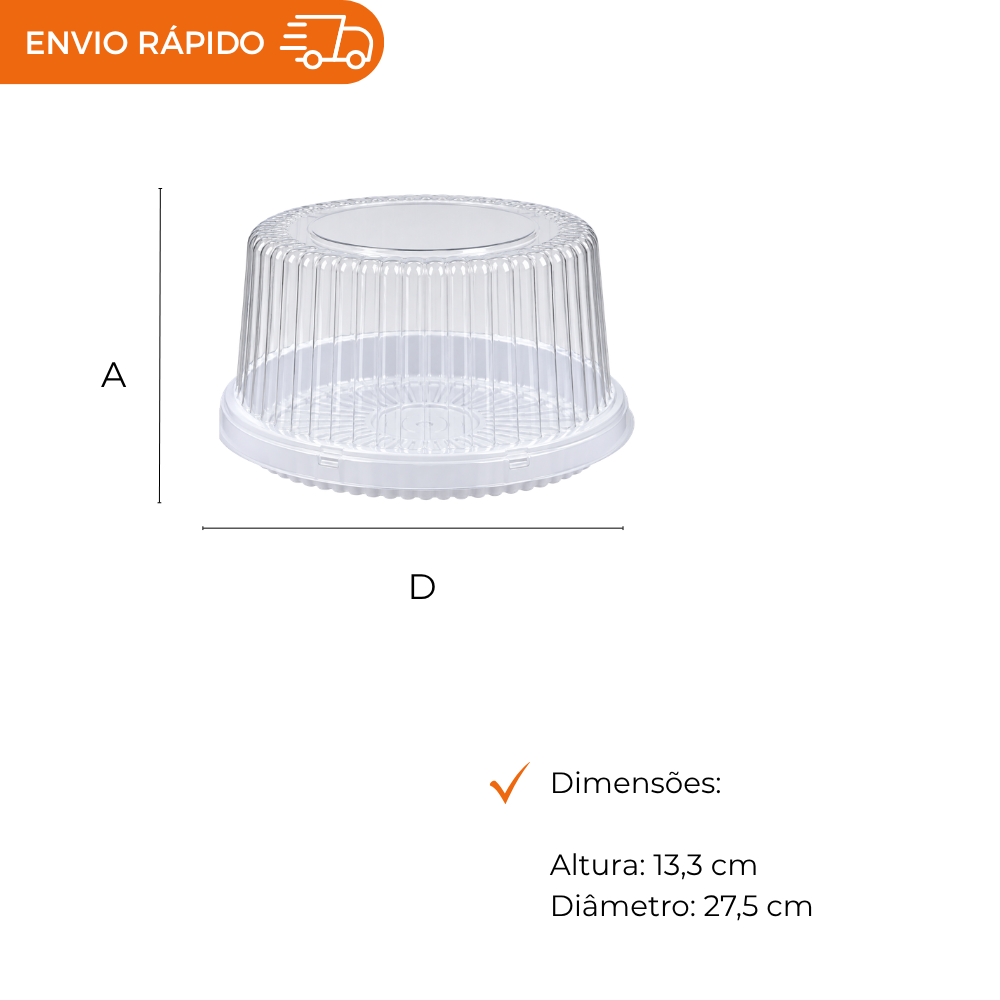 EMBALAGEM PET TORTA MINI BR - D 50A - CX C/50