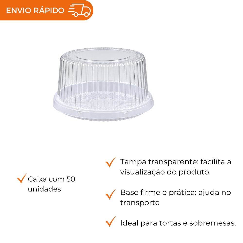 EMBALAGEM PET TORTA MINI BR - D 50A - CX C/50