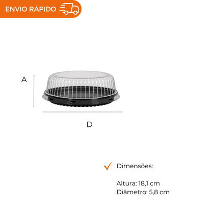 EMBALAGEM PET TORTA MINI PT- D 35B - CX C/100