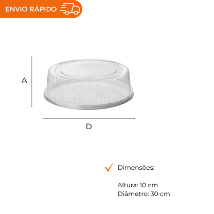 EMBALAGEM PET TORTA GRANDE BR - G 60MM - CX C/50