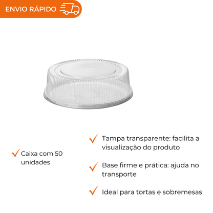 EMBALAGEM PET TORTA GRANDE BR - G 60MM - CX C/50