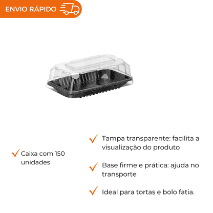 EMBALAGEM PET FATIA TORTA PT MINI G 62S - CX C/150