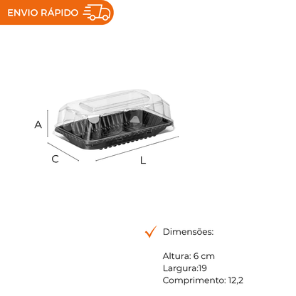 EMBALAGEM PET FATIA TORTA PT MINI G 62S - CX C/150