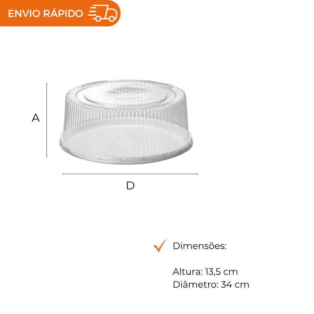 EMBALAGEM PET TORTA GRANDE BR - G 60MA - CX C/50
