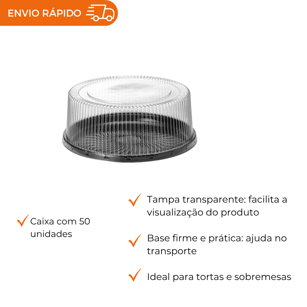 EMBALAGEM PET TORTA GRANDE PT - G 60MA - CX C/50