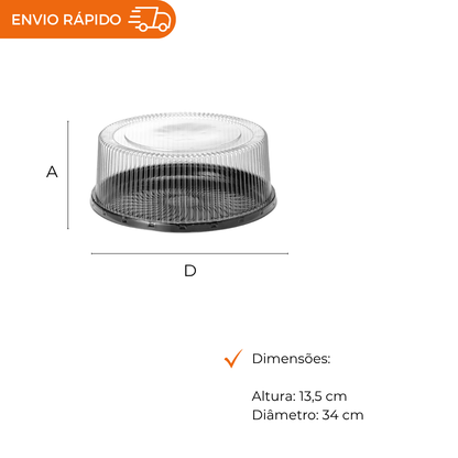 EMBALAGEM PET TORTA GRANDE PT - G 60MA - CX C/50