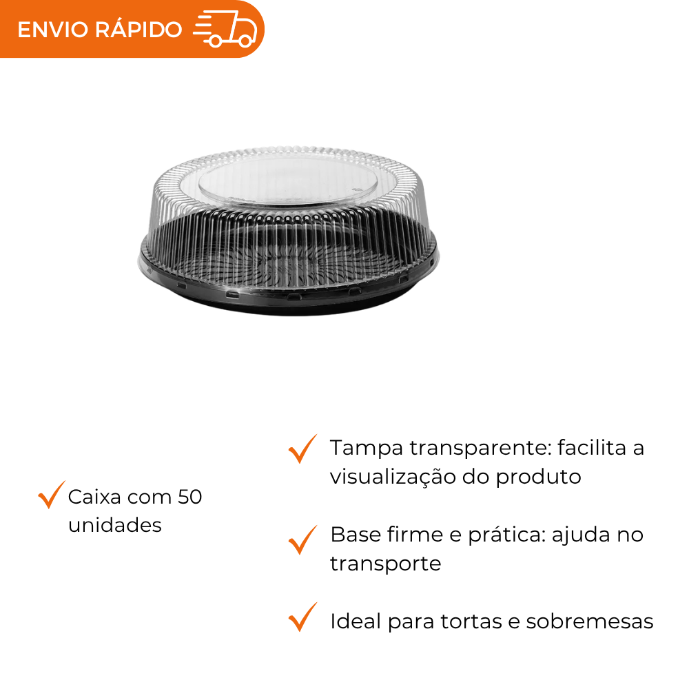 EMBALAGEM PET TORTA BAIXA PT- G 56MB - CX C/50