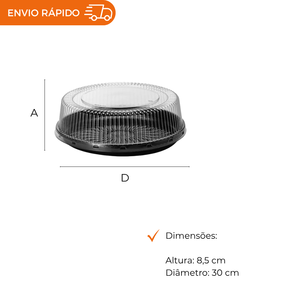 EMBALAGEM PET TORTA BAIXA PT- G 56MB - CX C/50
