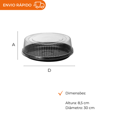 EMBALAGEM PET TORTA BAIXA PT- G 56MB - CX C/50
