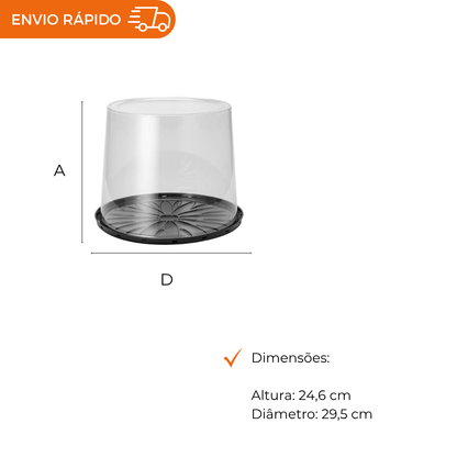 EMBALAGEM PET TORTA ALTA PT - G 59CT - CX C/20