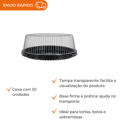 EMBALAGEM PET TORTA MINI PT - D 56M - CX C/50