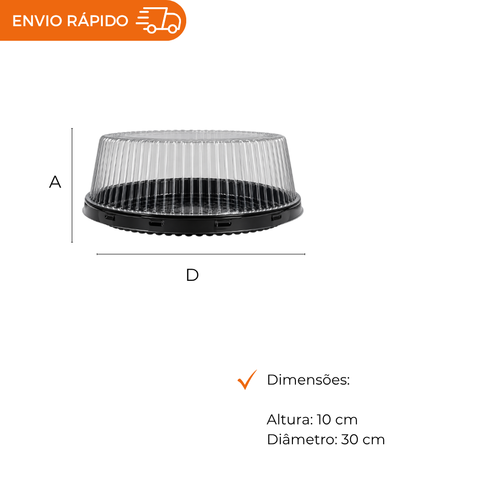 EMBALAGEM PET TORTA MINI PT - D 56M - CX C/50