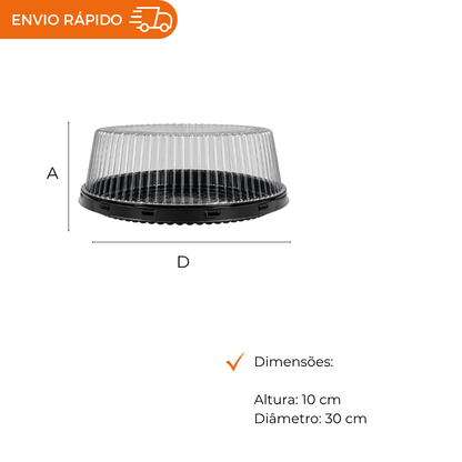 EMBALAGEM PET TORTA MINI PT - D 56M - CX C/50