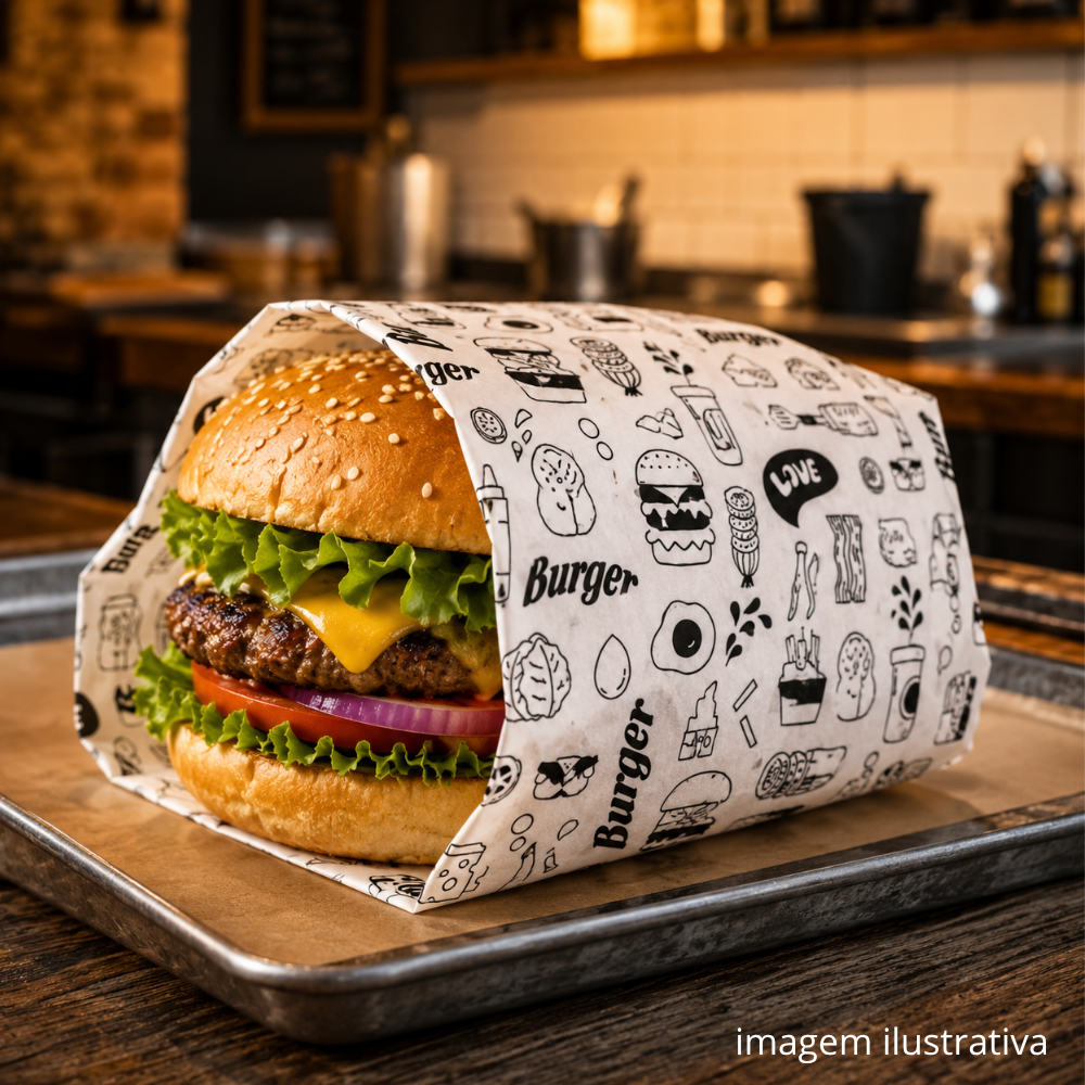 PAPEL ANTI GORDURA P/HAMBURGUER 33X44 - CX C/400