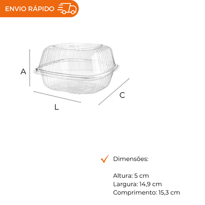 EMBALAGEM PET HAMBURGUEIRA - GA 12 - CX C/100