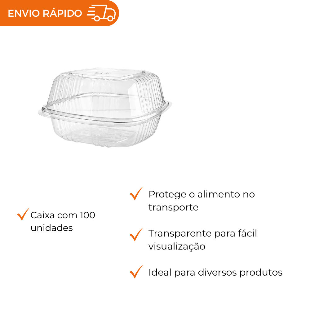 EMBALAGEM PET HAMBURGUEIRA - GA 12 - CX C/100