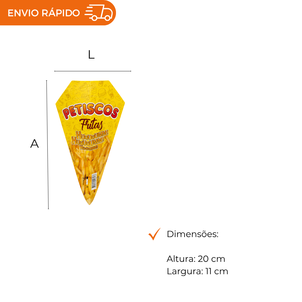 EMBALAGEM PARA PETISCO GRANDE - PC C/50
