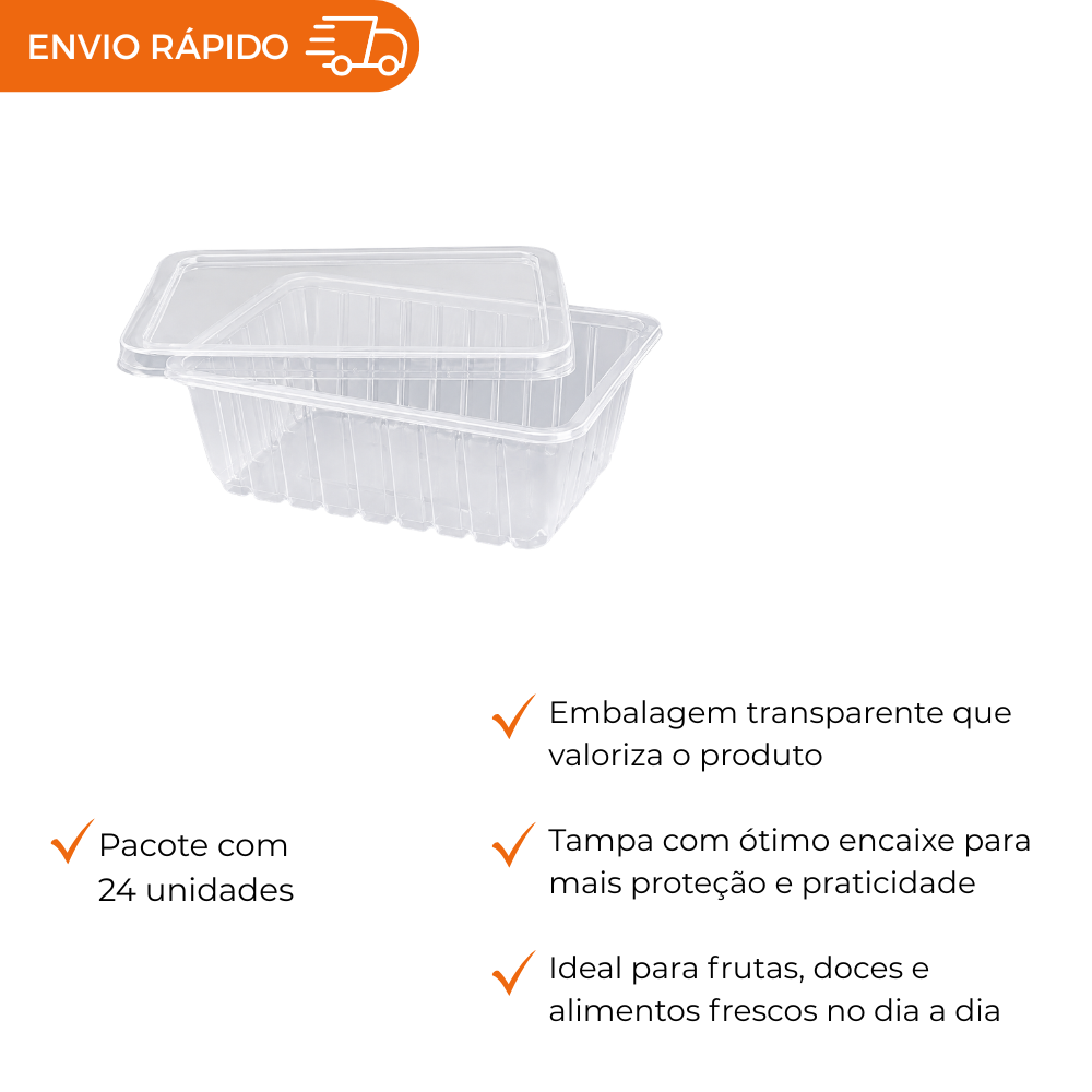 POTE 1000ML C/TAMPA RET PP - KPR-1000 - PC C/24