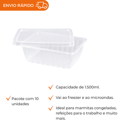 POTE 1500ML C/TAMPA RET PP - KPR-1500 - PC C/10