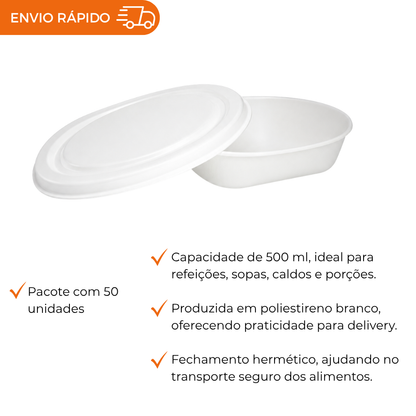 MARMITEX DE ISOPOR C/ TP 500ML- PT-500. - FD C/50