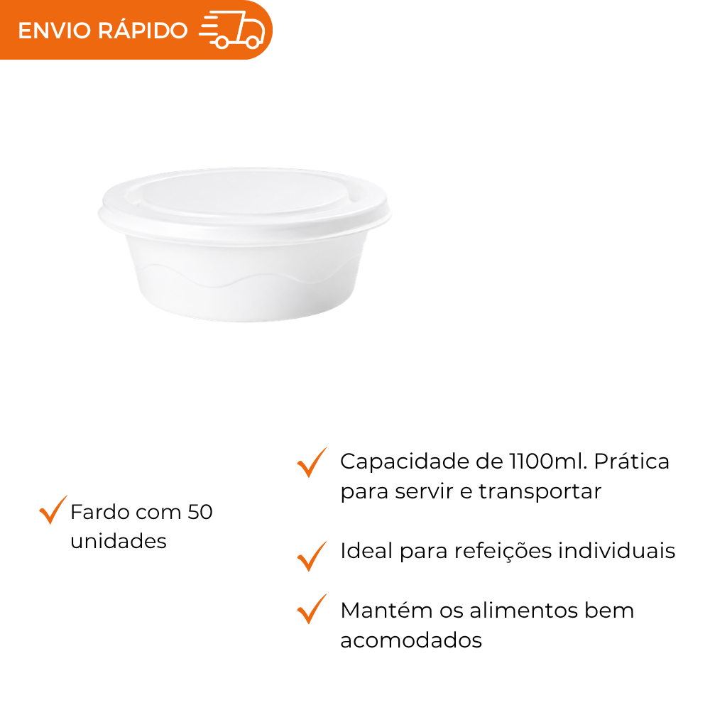 MARMITEX DE ISOPOR C/ TP 1100ML-TM-104. - FD C/50