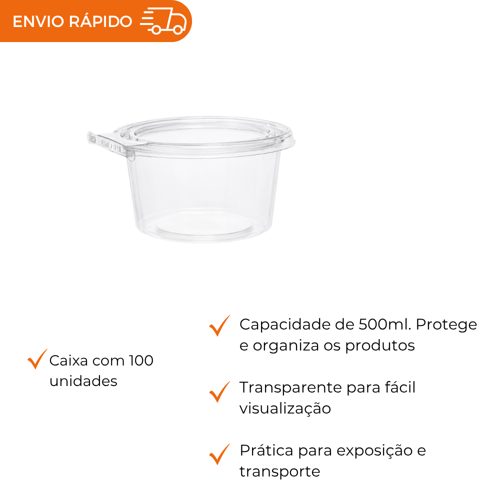 POTE 500ML COM LACRE PET - F771 - CX C/100