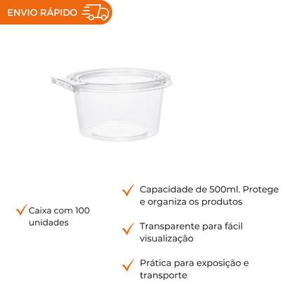 POTE 500ML COM LACRE PET - F771 - CX C/100