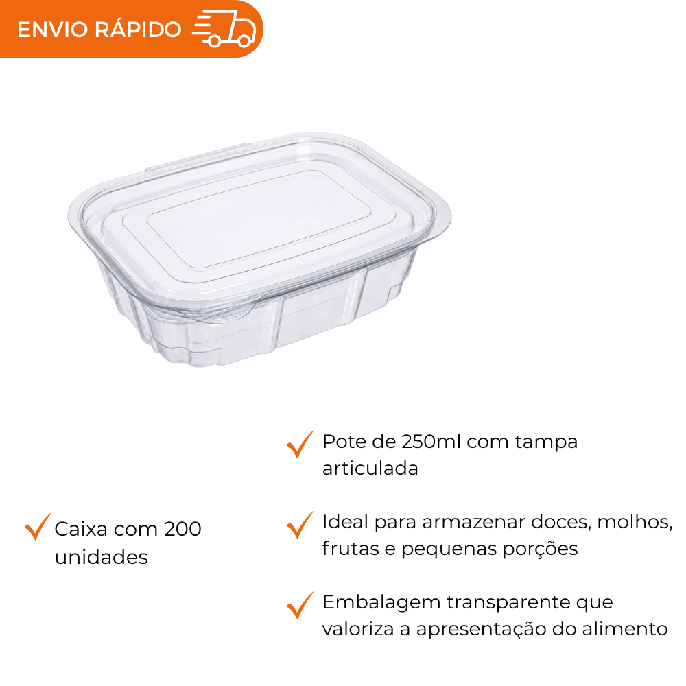 POTE 250ML PET RET. ARTICULADO - DA 88 - CX C/200