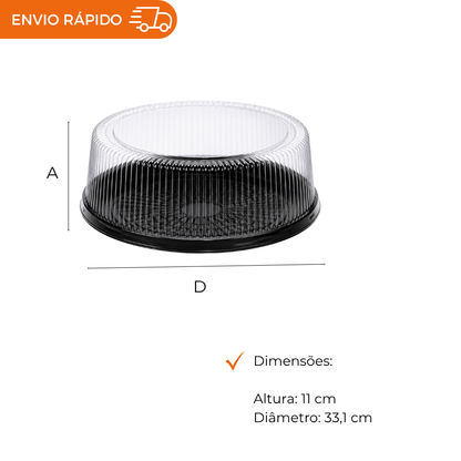 EMBALAGEM PET TORTA GRANDE PT - P 60M - CX C/50