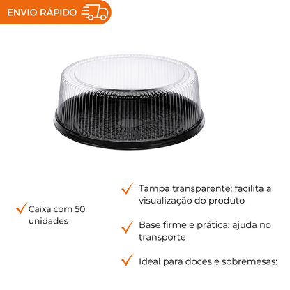 EMBALAGEM PET TORTA GRANDE PT - P 60M - CX C/50