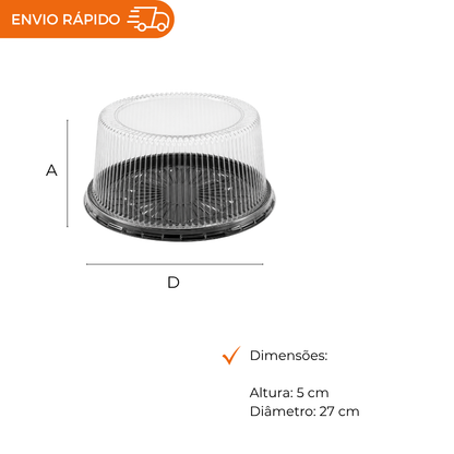 EMBALAGEM PET TORTA MEDIA PT - DC 56B - CX C/50