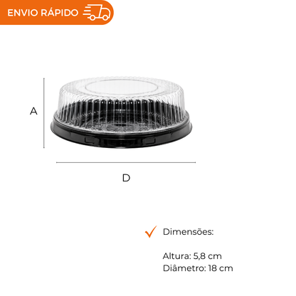 EMBALAGEM PET TORTA MINI PT - P 35B - CX C/100