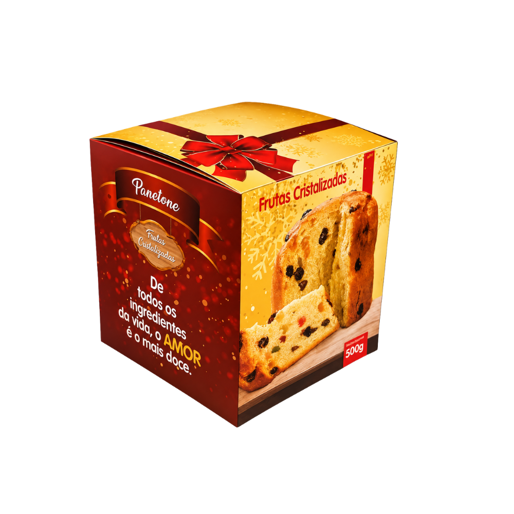 CAIXA P/ PANETONE FRUTAS CRISTALIZADAS - PC C/25