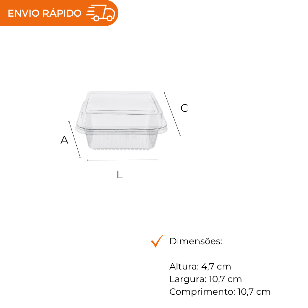 EMBALAGEM PET 1 DOCE QUADRADO - D 650 - CX C/300