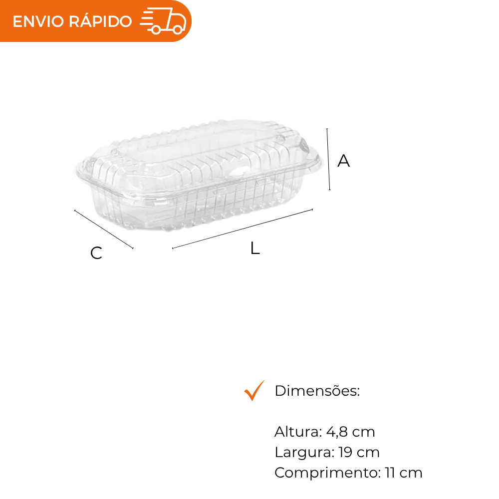 EMBALAGEM PET LEVA DOCE BAIXO - GA 08 - CX C/100