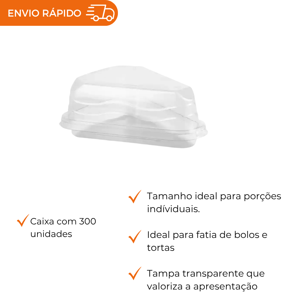 EMBALAGEM PET FATIA TORTA CR G 630 - CX C/300