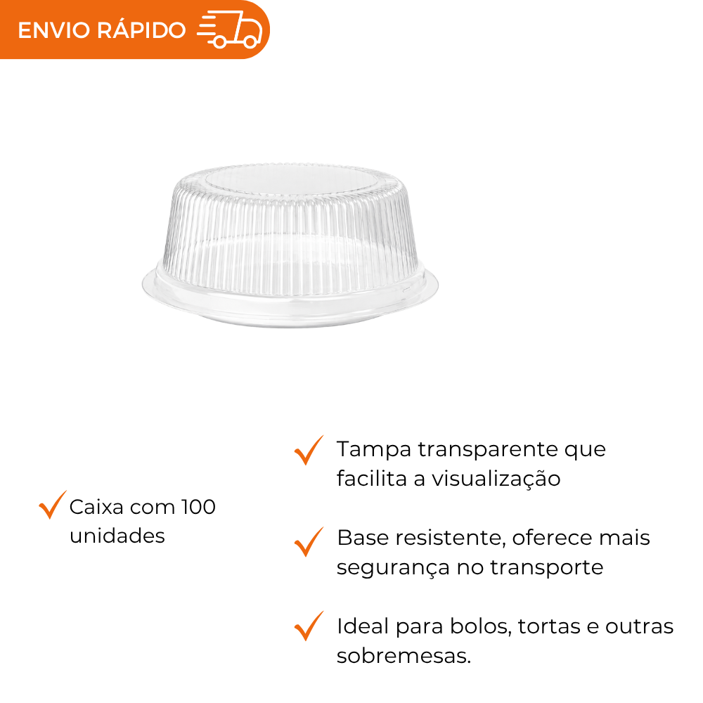 EMBALAGEM EPS TP PET TORTA BR - KBT-032 - CX C/100