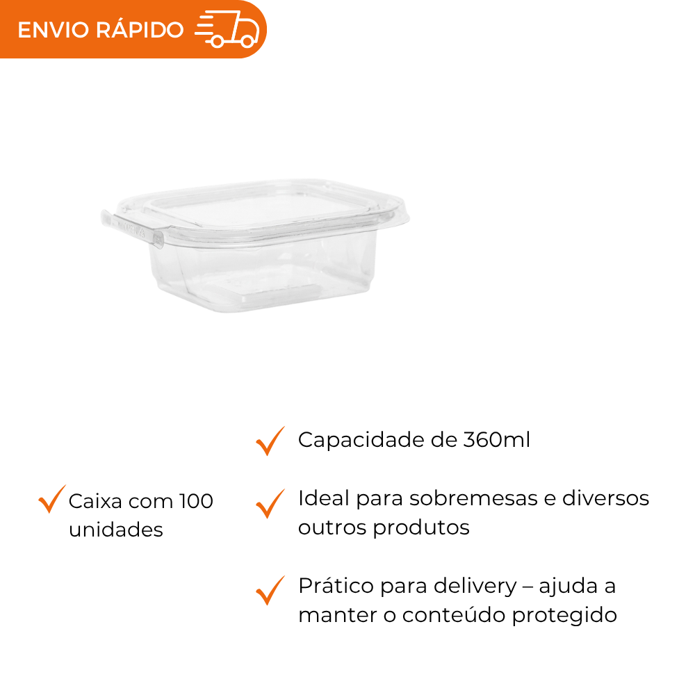 POTE 360ML COM LACRE RETANGULAR - F952 - CX C/100