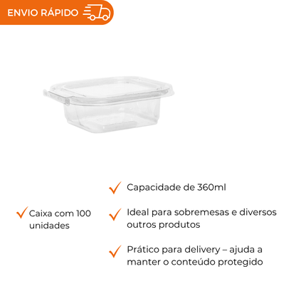 POTE 360ML COM LACRE RETANGULAR - F952 - CX C/100