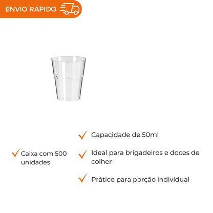 COPO 050 ML BRIGADEIRO CRISTAL - CPS-050 - CX C/50X10