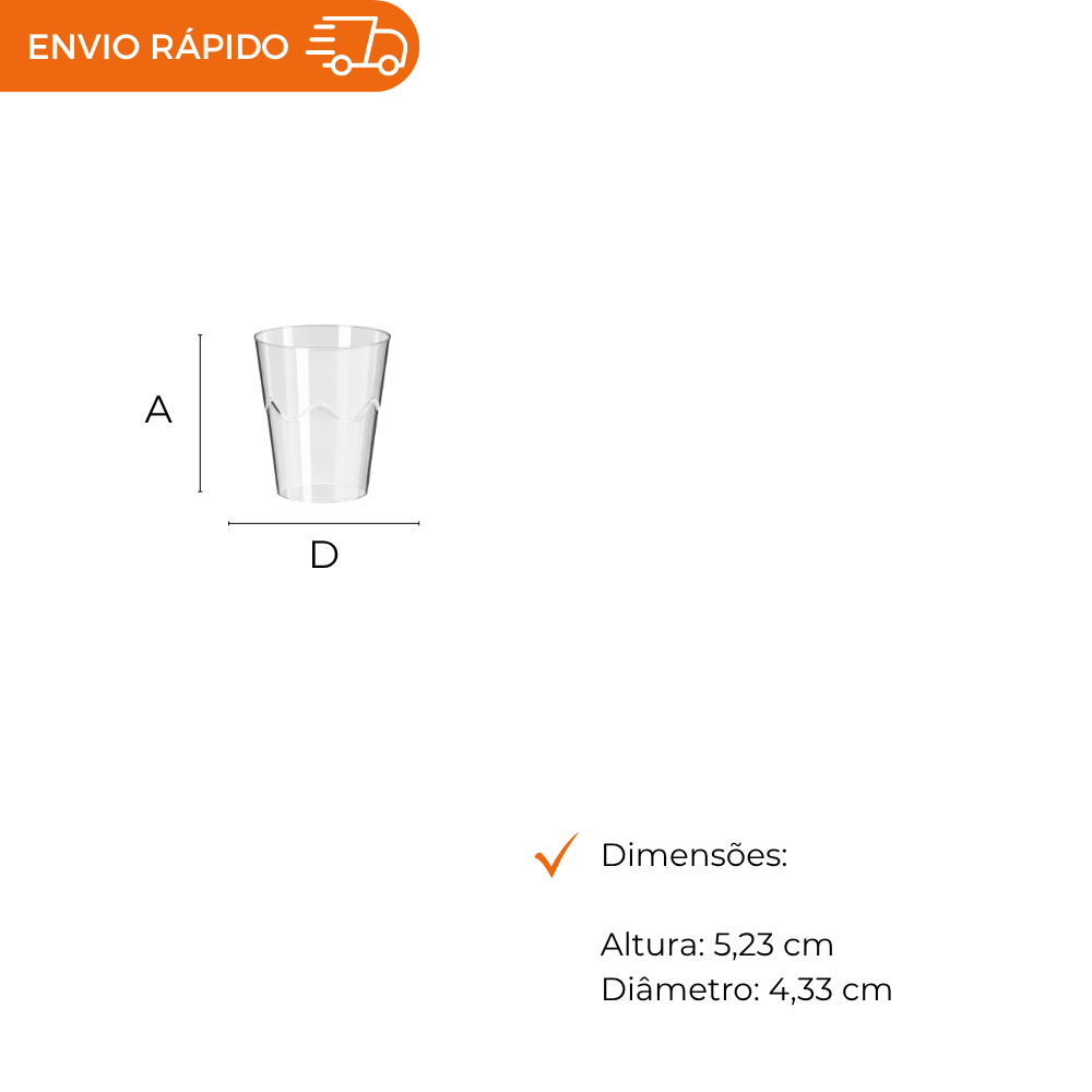 COPO 050 ML BRIGADEIRO CRISTAL - CPS-050 - CX C/50X10