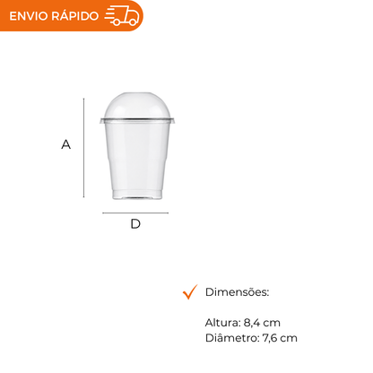 COPO 200 ML DESC. PP BIO CRISTAL C/TAMPA - PC C/20