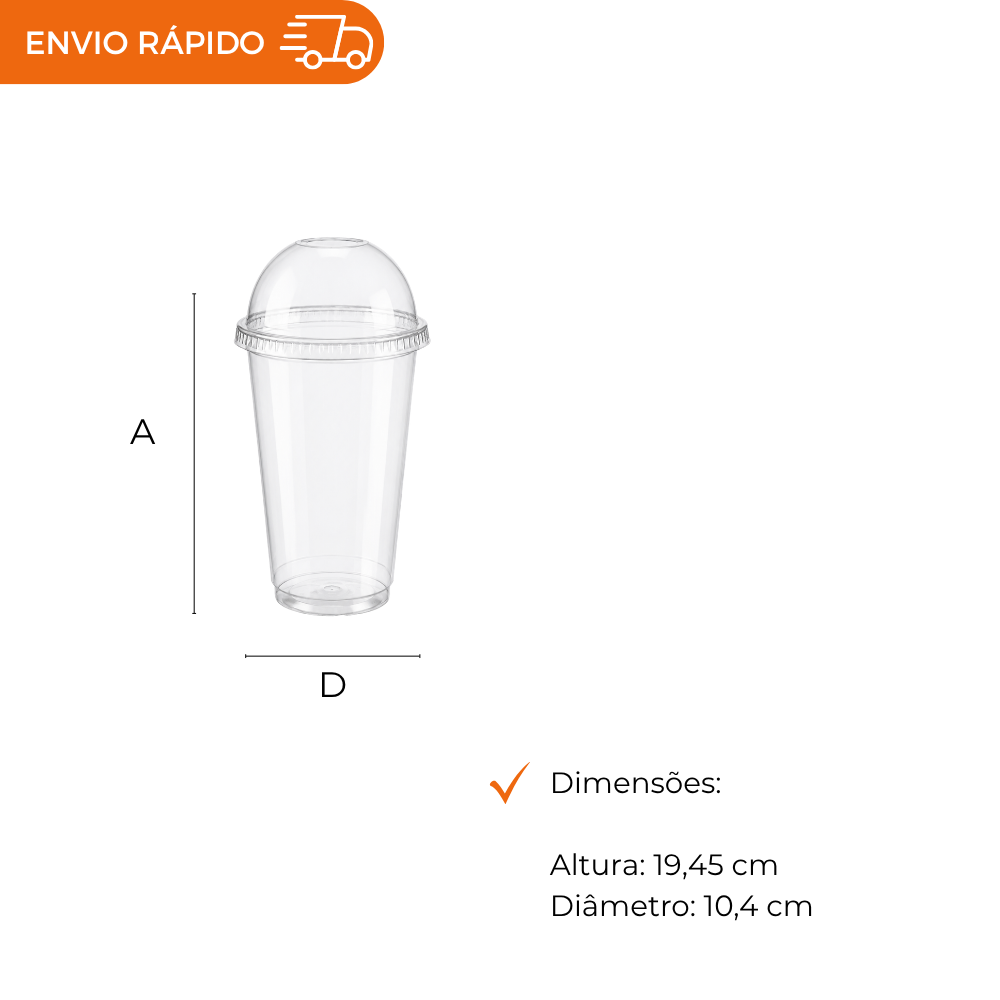 COPO 650ML PET C/TAMPA BOLHA - G 865SF - CX C/14X10