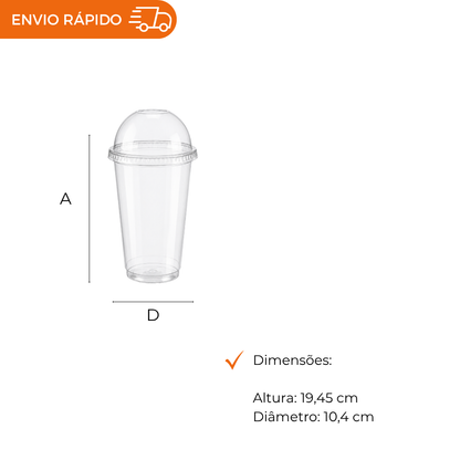 COPO 650ML PET C/TAMPA BOLHA - G 865SF - CX C/14X10