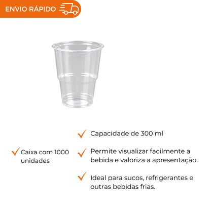 COPO 300 ML DESC. PS TRANSP - NOBILE - CX C/20X50